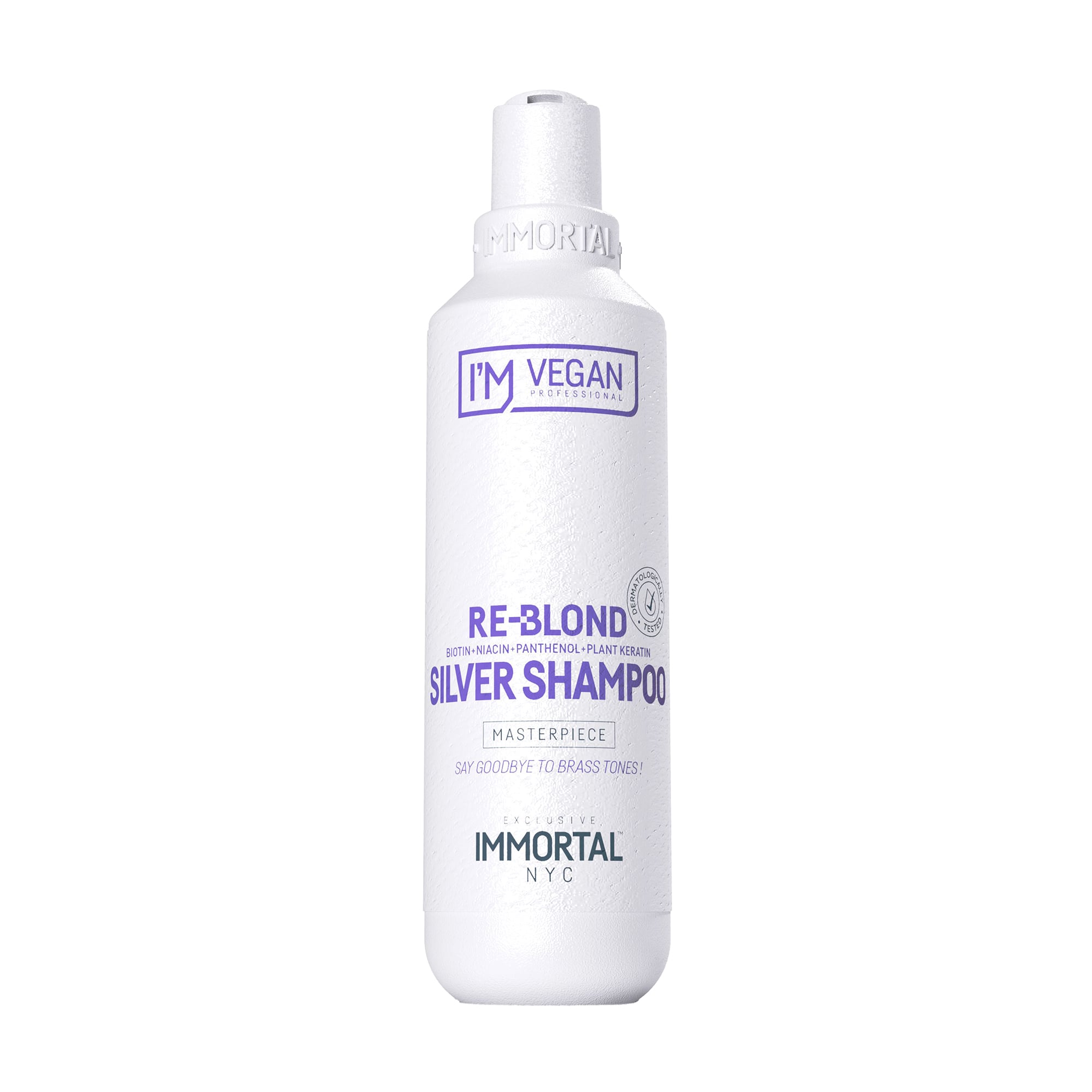Уцінка! Шампунь Immortal NYC I'm Vegan Re-Bond Silver Shampoo проти небажаної жовтизни волосся, 250 мл